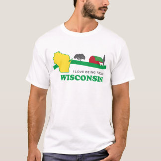 Jag älskar att vara från den Wisconsin T-tröja T-shirt