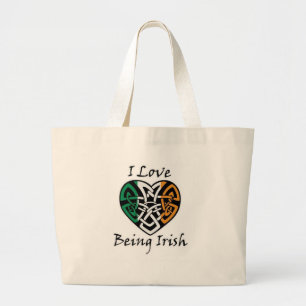 Jag älskar att vara irländsk Celtic hjärta Jumbo Tygkasse