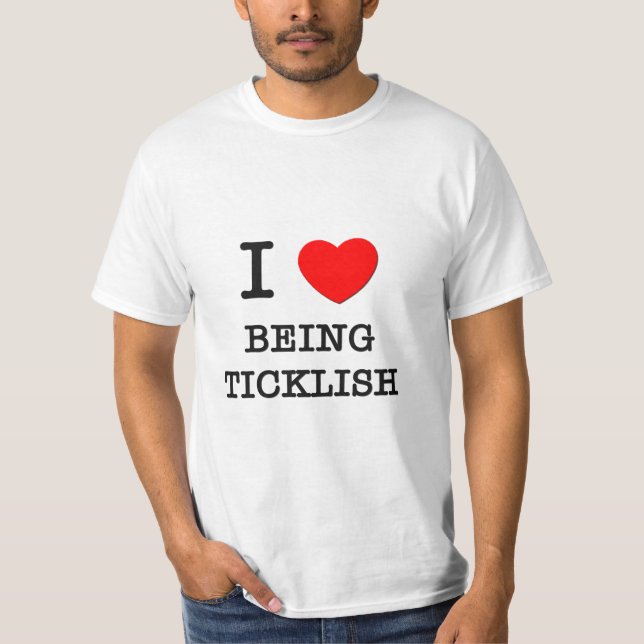 Jag älskar att vara kittlig tee shirt (Framsida)