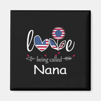Jag älskar att vara nana Usa flagga 4:e juli själv Magnet