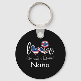 Jag älskar att vara nana Usa flagga 4 juli självst Nyckelring