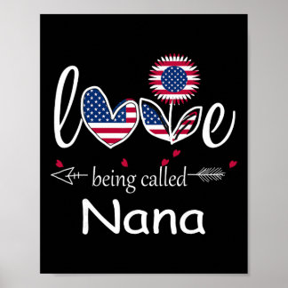 Jag älskar att vara Nana Usa flagga 4 juli självst Poster