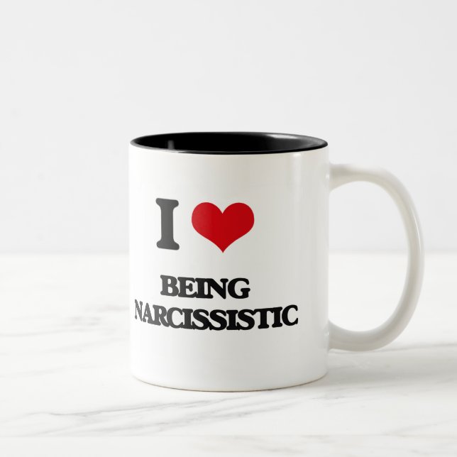 Jag älskar att vara Narcissistic Två-Tonad Mugg (Höger)