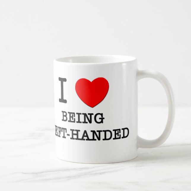 Jag älskar att vara vänsterhänt kaffemugg (Höger)