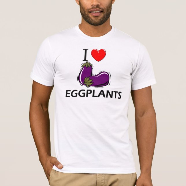 Jag älskar aubergine tee shirt (Framsida)