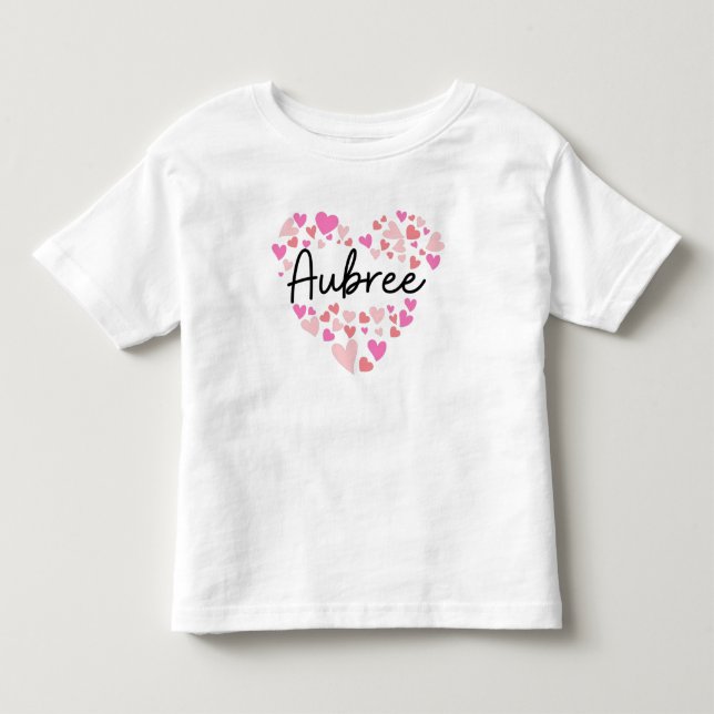 Jag älskar Aubree - hjärtan för Aubree T Shirt (Framsida)