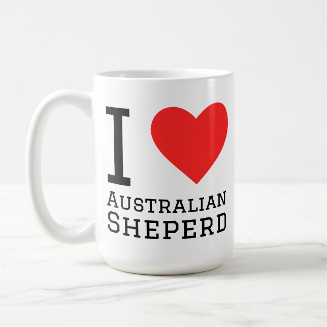 Jag älskar australian shepherd  kaffemugg (Vänster)