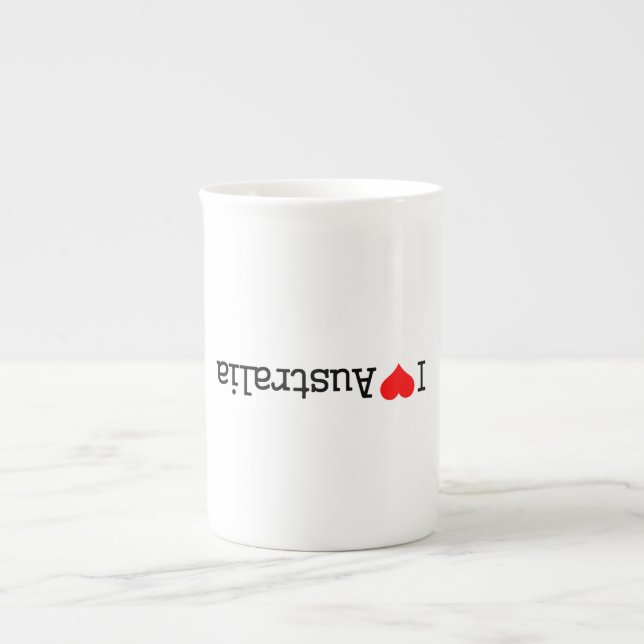 Jag älskar Australien Benporslin Mugg (Framsidan)