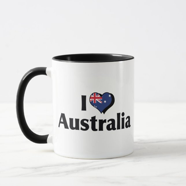 Jag älskar Australien Flagga Mugg (Vänster)