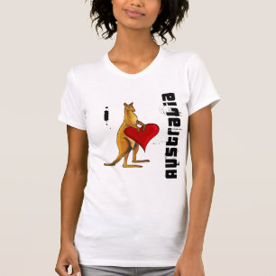 Jag älskar Australien - känguruhjärtadesign T-shirt