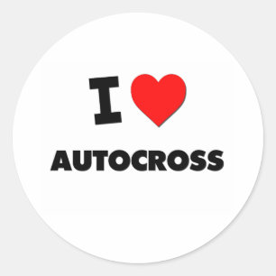 Jag älskar Autocross Runt Klistermärke