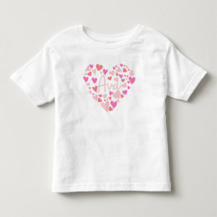 Jag älskar Ava-hjärten i rosa T Shirt