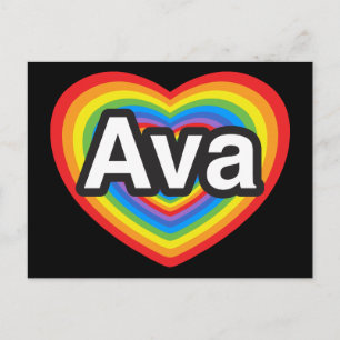 Jag älskar Ava. Jag älskar dig Ava. Hjärta Vykort