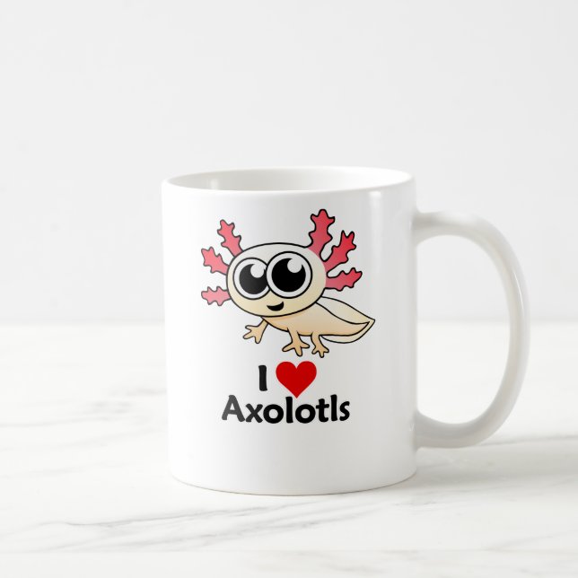 Jag älskar Axolotls Kaffemugg (Höger)