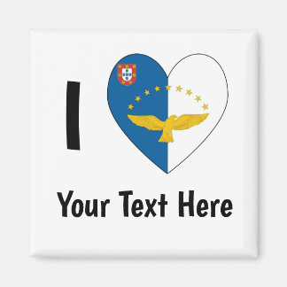 Jag älskar (Azorerna Flagga Hjärta) Personlig Magnet