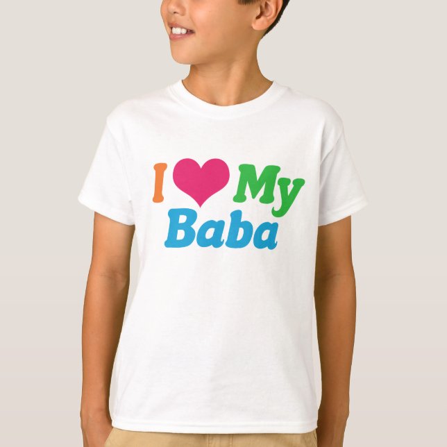 Jag älskar Baba Kids T Shirt (Framsida)