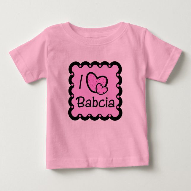 Jag älskar Babcia den gulliga T-tröja Tee Shirt (Framsida)