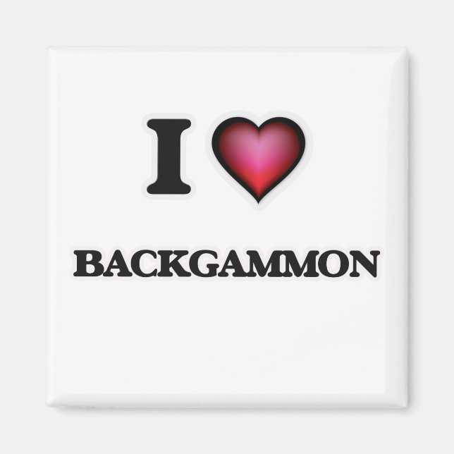 Jag älskar Backgammon Magnet (Framsidan)