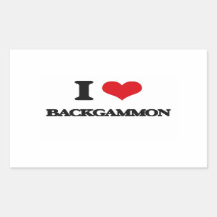 Jag älskar Backgammon Rektangulärt Klistermärke