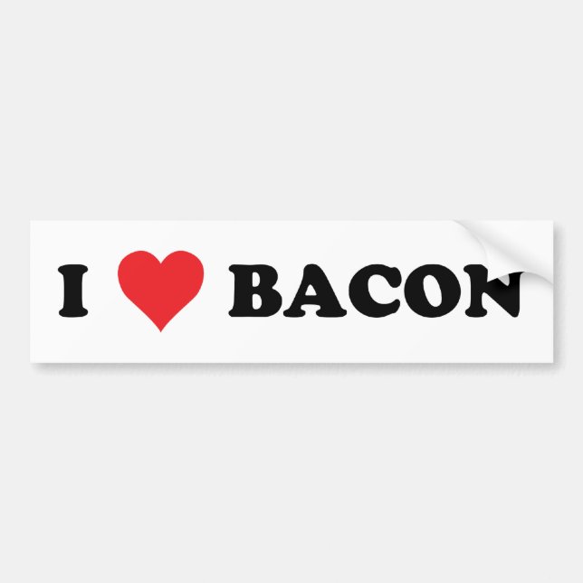 Jag älskar bacon bildekal (Framsidan)