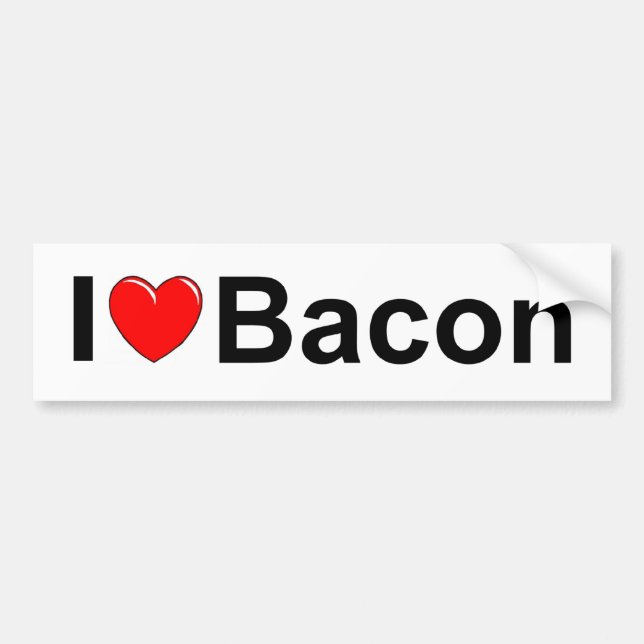 Jag älskar bacon (för hjärta) bildekal (Framsidan)