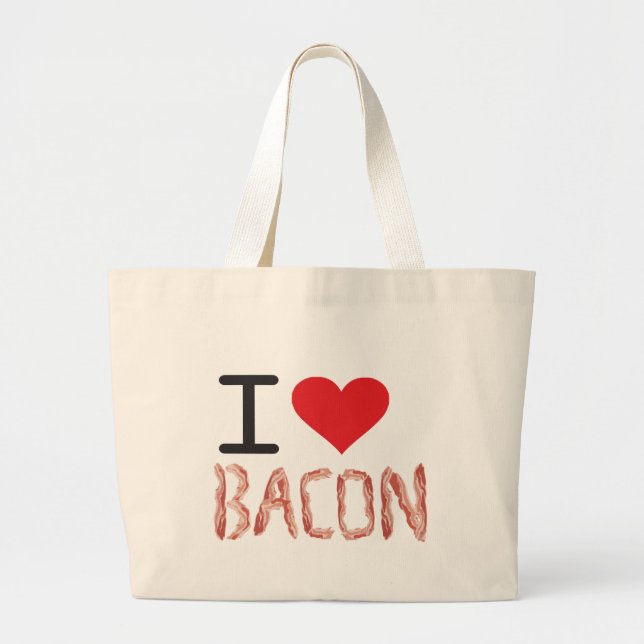 Jag älskar bacon jumbo tygkasse (Framsidan)