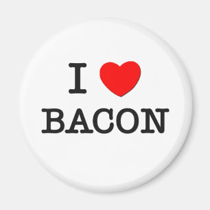 Jag älskar bacon magnet