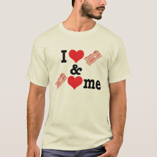 Jag älskar bacon, och bacon älskar mig tillbaka t shirt