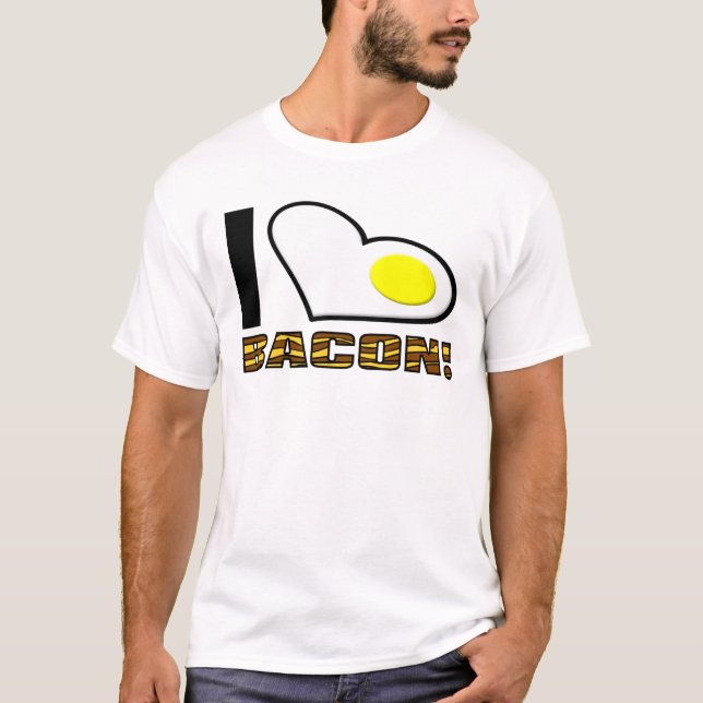 Jag älskar bacon rolig t-shirt (Framsida)