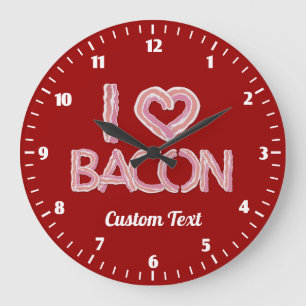 Jag älskar Bacon Rund Klocka
