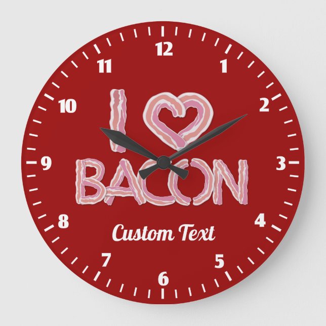 Jag älskar Bacon Rund Klocka (Framsida)