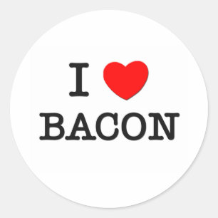 Jag älskar bacon runt klistermärke
