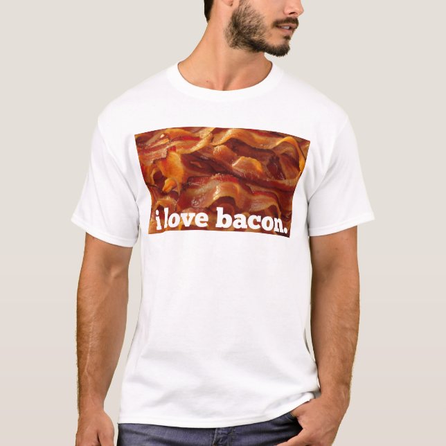 jag älskar bacon. t-shirt (Framsida)