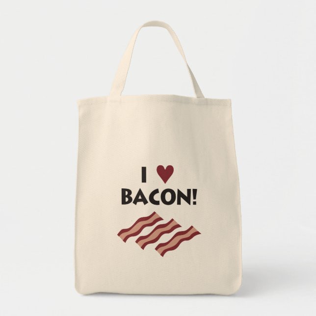 Jag älskar bacon - toto tygkasse (Framsidan)