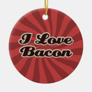 Jag älskar baconprydnaden julgransprydnad keramik