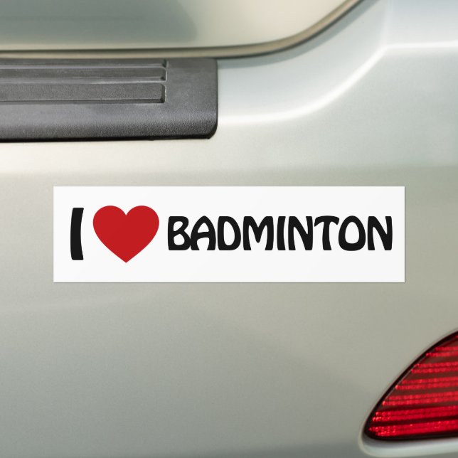 Jag älskar badminton bildekal (På Bil)