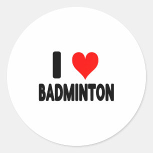 Jag älskar badminton - Hjärta badmintonspelare ban Runt Klistermärke