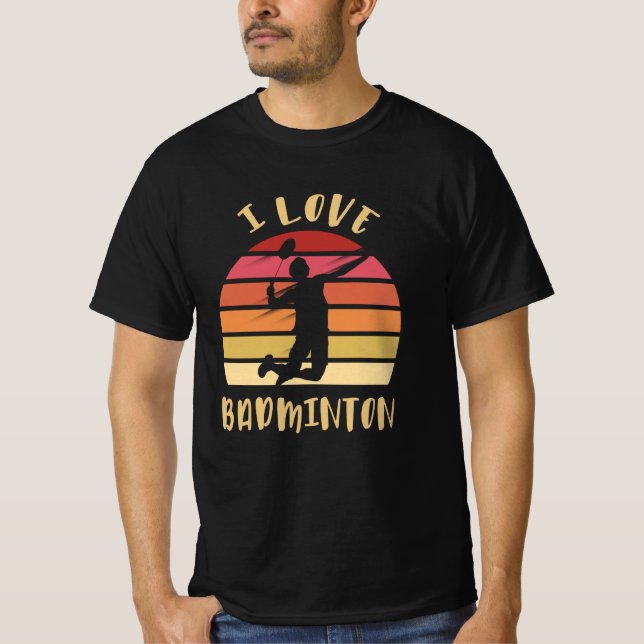 Jag älskar badminton jump smash t shirt (Framsida)