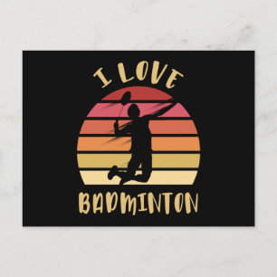 Jag älskar badminton jump smash vykort