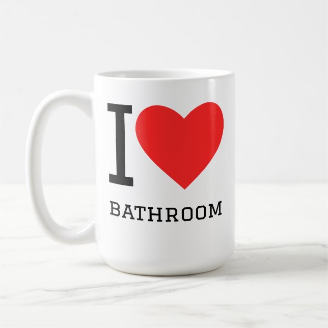 Jag älskar badrum kaffemugg (Vänster)