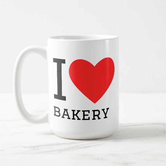Jag älskar bageri kaffemugg (Vänster)