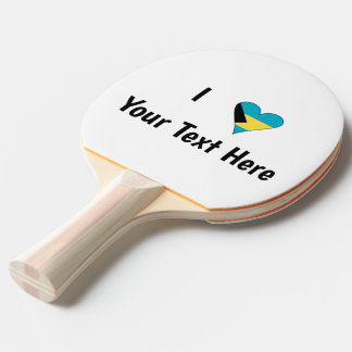 Jag älskar (Bahamas flagga hjärta) Personlig Pingisracket