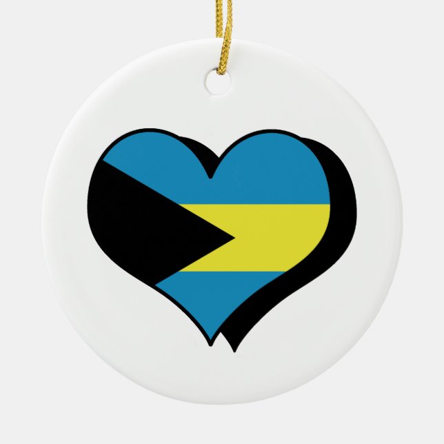 Jag älskar Bahamas-ornament Julgransprydnad Keramik (Framsidan)
