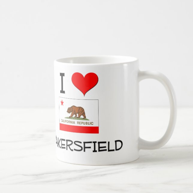 Jag älskar BAKERSFIELD Kalifornien Kaffemugg (Höger)