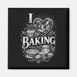 Jag älskar bakning magnet