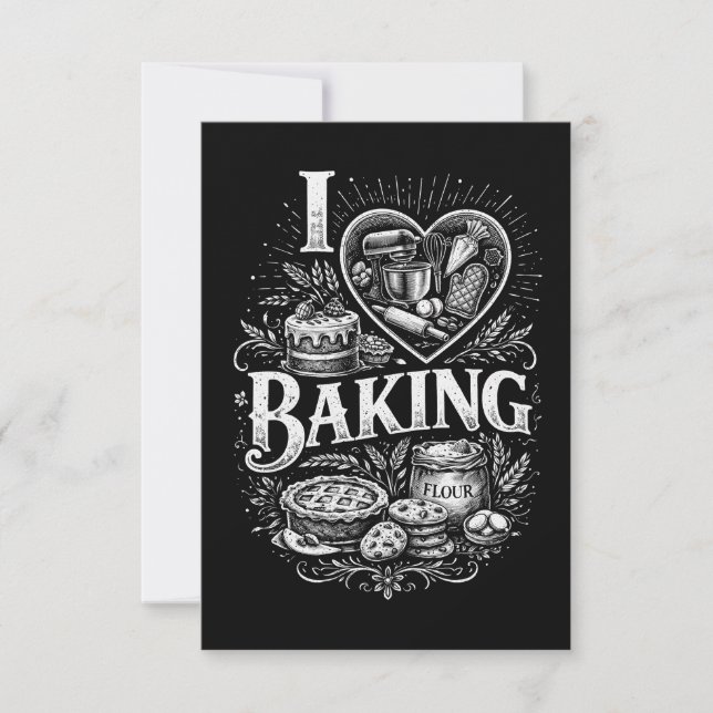 Jag älskar bakning tack kort (Framsida)
