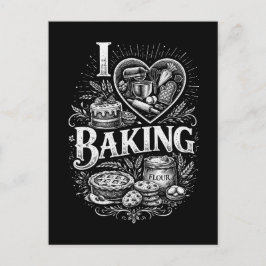 Jag älskar bakning vykort