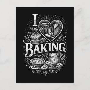 Jag älskar bakning vykort