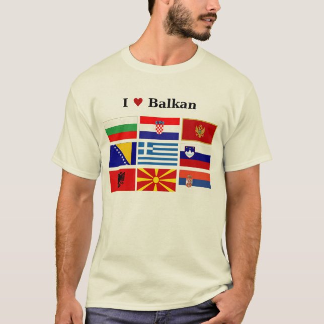 Jag älskar Balkan T Shirt (Framsida)