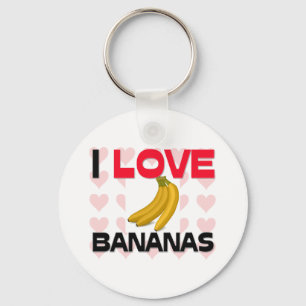 Jag älskar bananer nyckelring